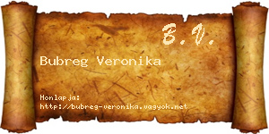 Bubreg Veronika névjegykártya